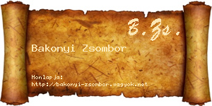 Bakonyi Zsombor névjegykártya